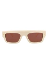 Alexander Mcqueen Mcqueen 52mm Rectangular Sunglasses In Brown