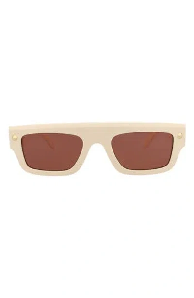 Alexander Mcqueen Mcqueen 52mm Rectangular Sunglasses In Brown