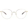 Alexander Mcqueen Mcqueen 52mm Round Optical Glasses In Gold
