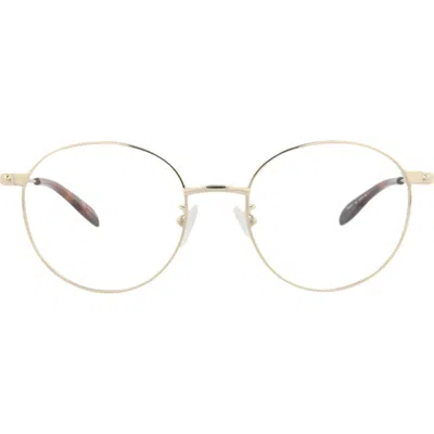 Alexander Mcqueen Mcqueen 52mm Round Optical Glasses In Gold