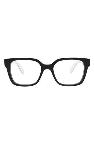 Alexander Mcqueen Mcqueen 52mm Square Optical Glasses In Black