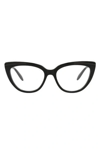 Alexander Mcqueen Mcqueen 53mm Cat Eye Optical Glasses In Multi