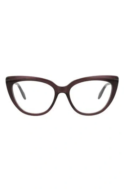 Alexander Mcqueen Mcqueen 53mm Cat Eye Optical Glasses In Purple