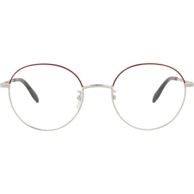 Alexander Mcqueen Mcqueen 53mm Cat Eye Optical Glasses In Silver