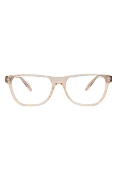 Alexander Mcqueen Mcqueen 53mm Square Reading Glasses In Nude Nude Transparent