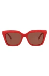 Alexander Mcqueen Mcqueen 53mm Square Sunglasses In Red