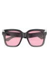 Alexander Mcqueen Thick Temples Square Frame Sunglasses In Black