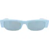 Alexander Mcqueen Mcqueen 54mm Half Rim Rectangular Sunglasses In Blue