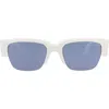 Alexander Mcqueen Mcqueen 54mm Half Rim Sunglasses In Blue