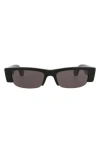 Alexander Mcqueen Mcqueen 54mm Half Rim Sunglasses In Black