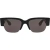 Alexander Mcqueen Mcqueen 54mm Half Rim Sunglasses In Gray