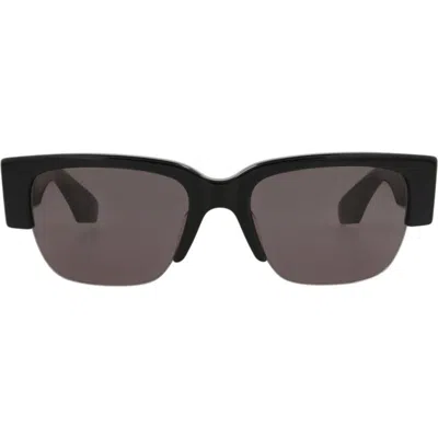 Alexander Mcqueen Mcqueen 54mm Half Rim Sunglasses In Black