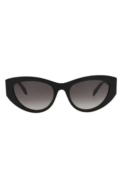 Alexander Mcqueen Mcqueen 54mm Modified Cat Eye Sunglasses In Black