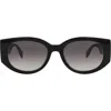 Alexander Mcqueen Mcqueen 54mm Oval Sunglasses In Black