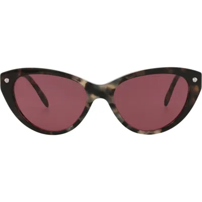 Alexander Mcqueen Mcqueen 55mm Cat Eye Sunglasses In Burgundy
