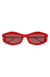 Alexander Mcqueen Am0482s Two-tone Rectangle Acetate Sunglasses In Red