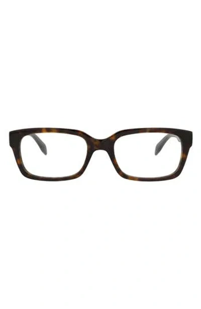Alexander Mcqueen Mcqueen 55mm Square Optical Glasses In Orange