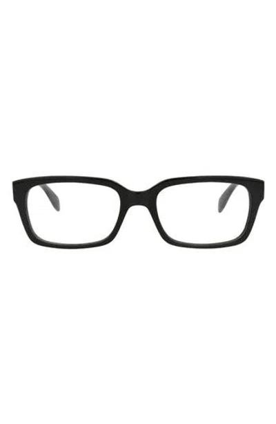 Alexander Mcqueen Mcqueen 55mm Square Optical Glasses In Black