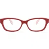 Alexander Mcqueen Mcqueen 56mm Rectangular Optical Glasses In Red