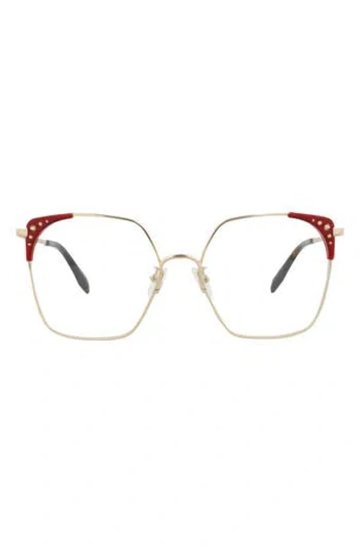 Alexander Mcqueen Mcqueen 56mm Square Optical Glasses In Pattern