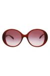 Alexander Mcqueen Round-frame Acetate Sunglasses In Burgundy