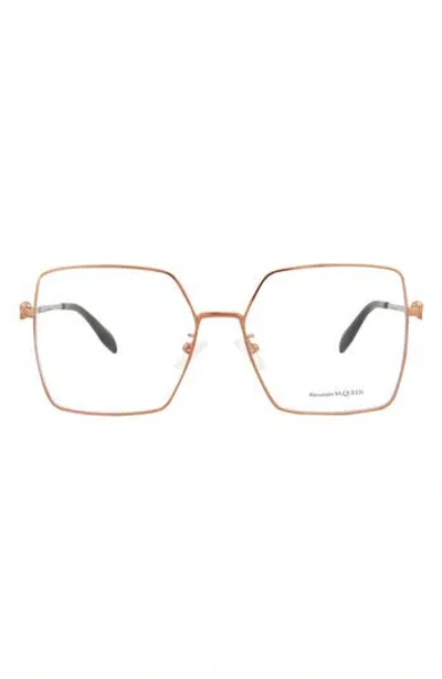 Alexander Mcqueen Mcqueen 57mm Square Optical Glasses In Neutral