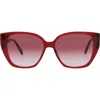 Alexander Mcqueen Mcqueen 58mm Cat Eye Sunglasses In Burgundy