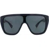Alexander Mcqueen Shield-frame Recycled Acetate Sunglasses In Blue