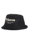 Alexander Mcqueen Mcqueen Amq Graffiti Embroidered Bucket Hat In Black