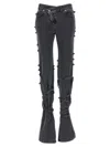 Alexander Mcqueen Baggy Low-rise Tied Jeans In Gray
