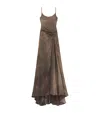 Alexander Mcqueen Mcqueen Asymmetric Gathered Gown In Brown