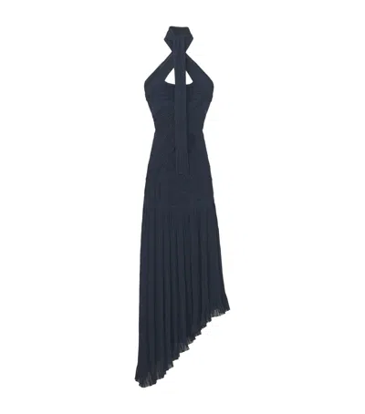 Alexander Mcqueen Mcqueen Asymmetric Halterneck Midi Dress In Multi