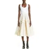 Alexander Mcqueen Mcqueen Asymmetric Ruffle Hybrid Midi Dress