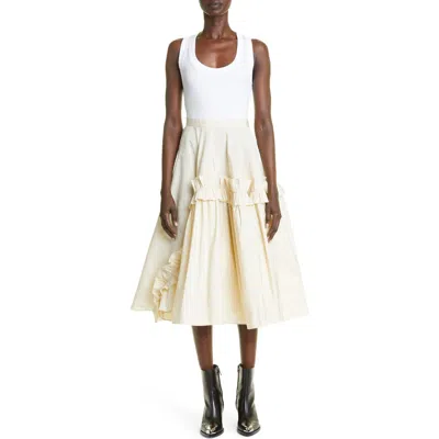 Alexander Mcqueen Mcqueen Asymmetric Ruffle Hybrid Midi Dress