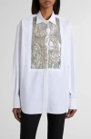 Alexander Mcqueen Mcqueen Banshee Embroidery Cotton Poplin Button-up Shirt In White