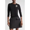 Alexander Mcqueen Mcqueen Banshee Embroidery Crop Cardigan In Black