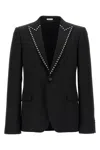 Alexander Mcqueen Wool Studded Blazer In Black