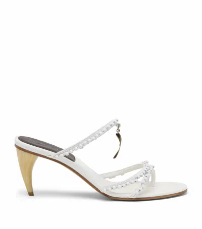Alexander Mcqueen Mcqueen Beaded Rosa Heeled Sandals 70 In Multi