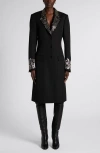 Alexander Mcqueen Mcqueen Beaded Wool Coat In Black