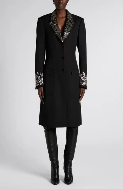 ALEXANDER MCQUEEN MCQUEEN BEADED WOOL COAT