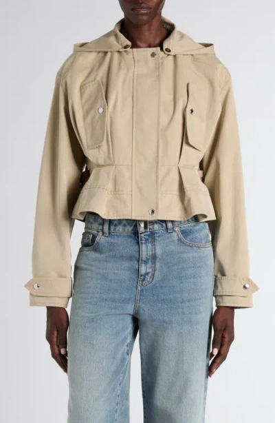 Alexander Mcqueen Mcqueen Belted Cotton Windbreaker Jacket In Neutral