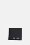 Alexander Mcqueen Bi-fold Leather Wallet With Logo-print In Black