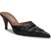 Alexander Mcqueen Ruched Mules In Black