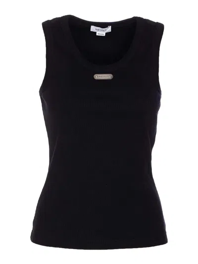 ALEXANDER MCQUEEN MCQUEEN BLACK LOGO TOP