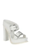 Alexander Mcqueen Leather Platform Sandal Platform Heel In White