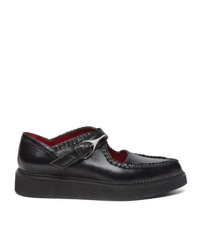 Alexander Mcqueen Mcqueen Calfskin Wishbone Creepers In Black