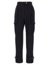 Alexander Mcqueen Wool-cotton Blend Cargo Pants In Blue