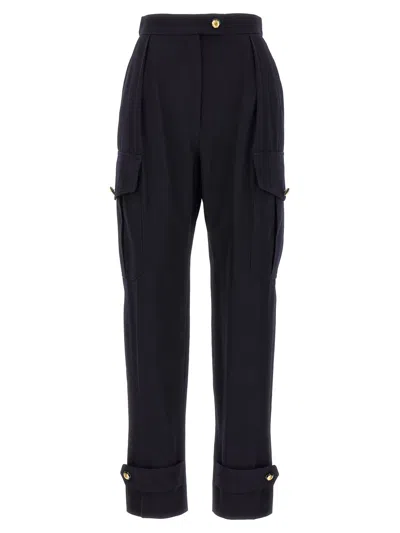 Alexander Mcqueen Wool-cotton Blend Cargo Pants In Blue