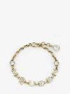Alexander Mcqueen Logo Lettering Crystal Embellished Bracelet