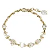 Alexander Mcqueen Logo Lettering Crystal Embellished Bracelet